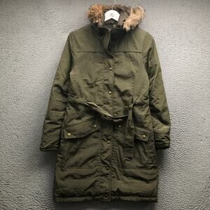 Spiewak & Sons Parka Long Coat Down Fill Coyote Fur Hood Womens Small Olive